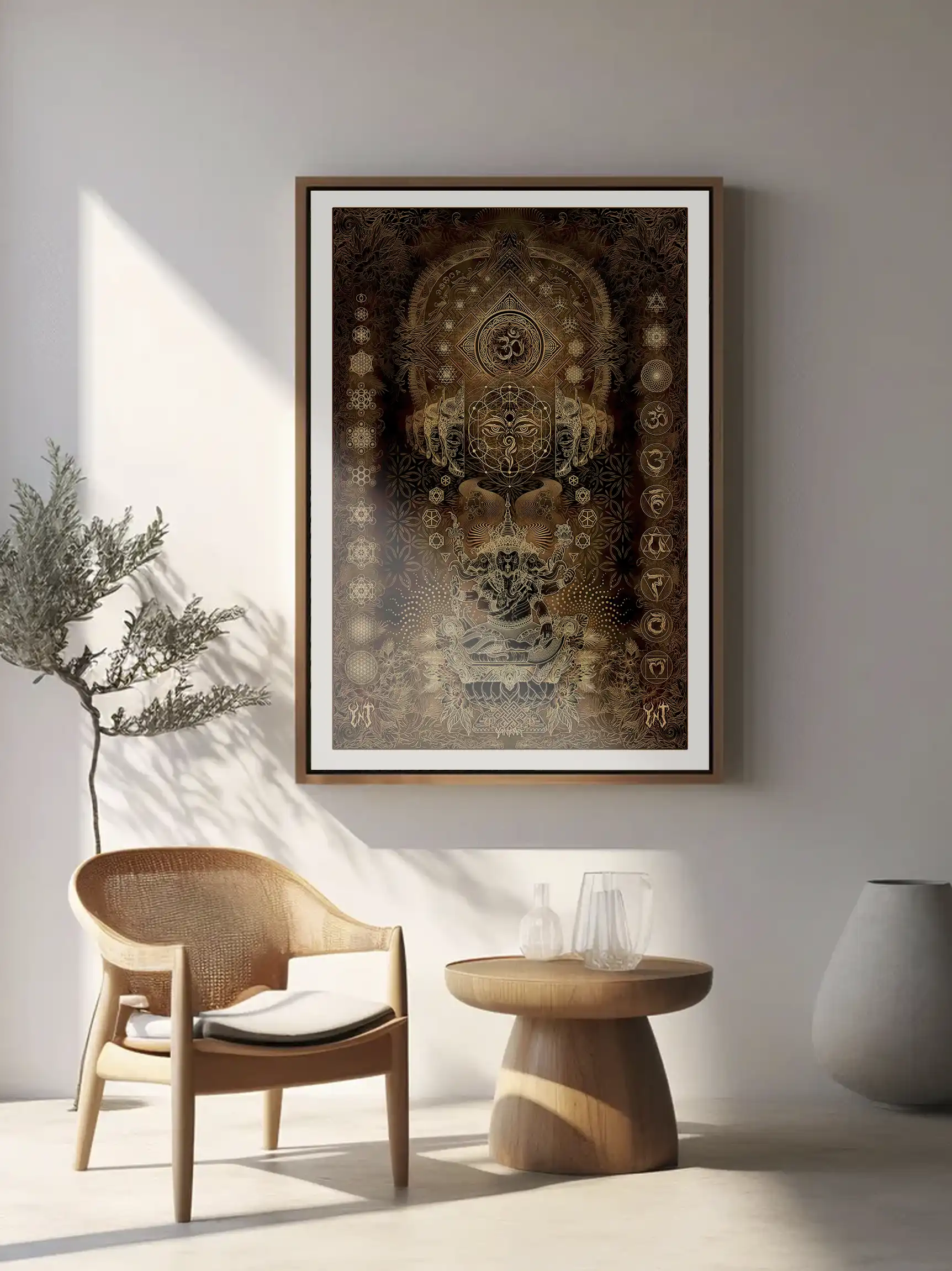 Echoes of the Threefold Self sacred geometry art print by Yantrart Design – limited edition fine art giclée